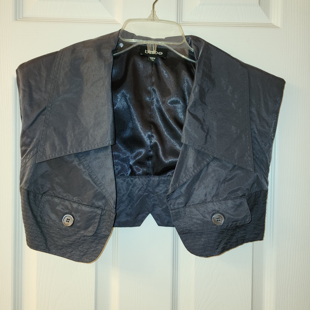 Bebe Women's Dark Gray Buttoned Vest